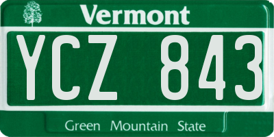 VT license plate YCZ843