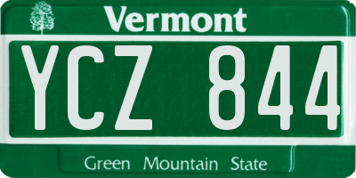 VT license plate YCZ844