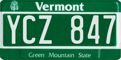 VT license plate YCZ847