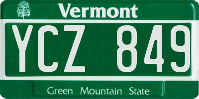 VT license plate YCZ849
