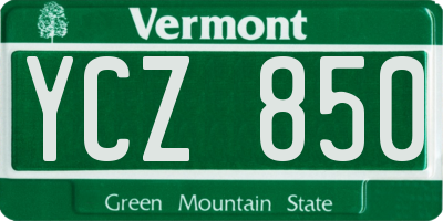 VT license plate YCZ850