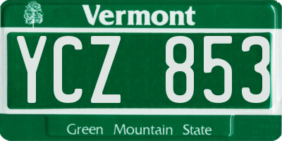 VT license plate YCZ853