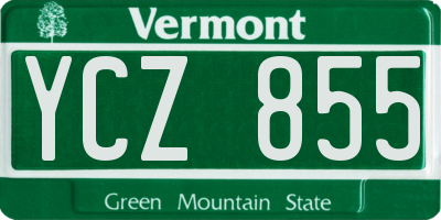 VT license plate YCZ855