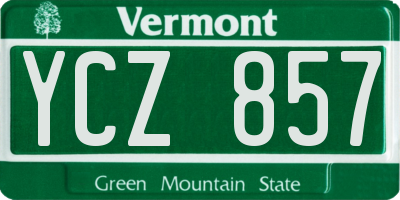 VT license plate YCZ857