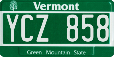 VT license plate YCZ858