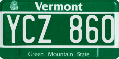 VT license plate YCZ860