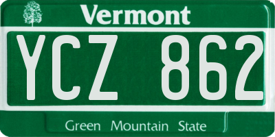 VT license plate YCZ862