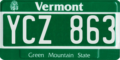 VT license plate YCZ863