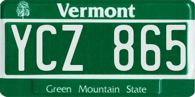 VT license plate YCZ865