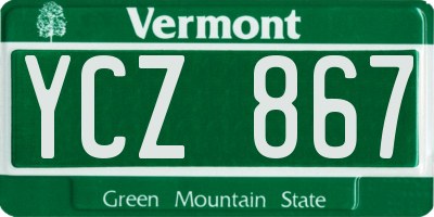 VT license plate YCZ867