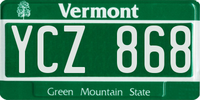 VT license plate YCZ868