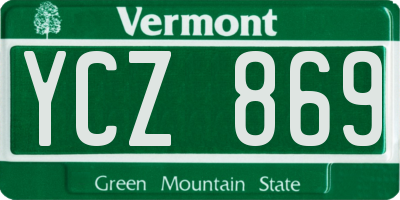 VT license plate YCZ869
