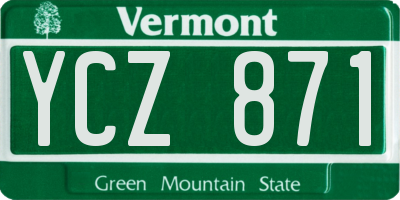 VT license plate YCZ871