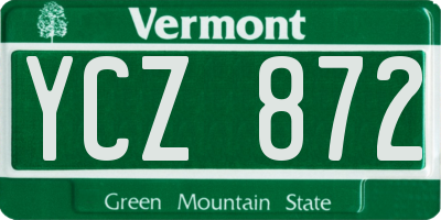 VT license plate YCZ872