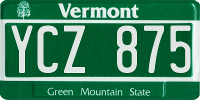 VT license plate YCZ875