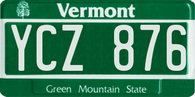 VT license plate YCZ876