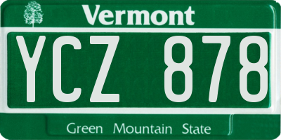 VT license plate YCZ878