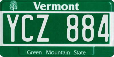 VT license plate YCZ884