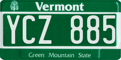 VT license plate YCZ885