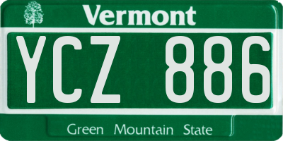VT license plate YCZ886