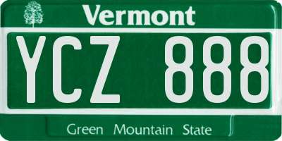 VT license plate YCZ888