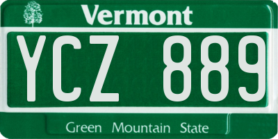 VT license plate YCZ889
