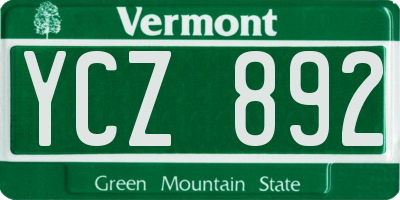 VT license plate YCZ892