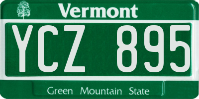 VT license plate YCZ895