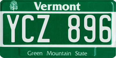 VT license plate YCZ896
