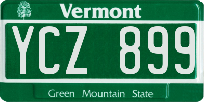 VT license plate YCZ899