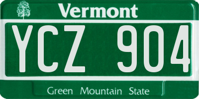 VT license plate YCZ904