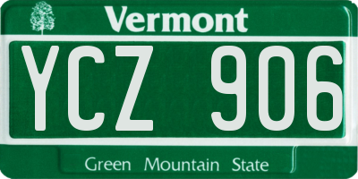 VT license plate YCZ906