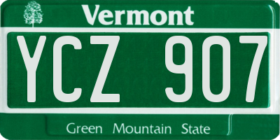 VT license plate YCZ907