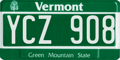 VT license plate YCZ908