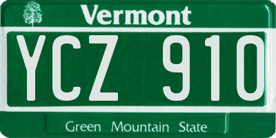 VT license plate YCZ910