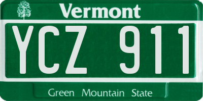 VT license plate YCZ911