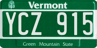 VT license plate YCZ915