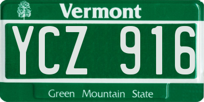 VT license plate YCZ916