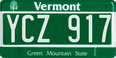 VT license plate YCZ917