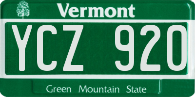 VT license plate YCZ920