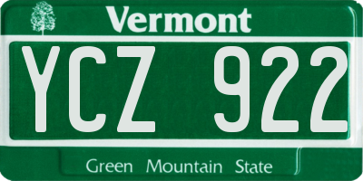 VT license plate YCZ922