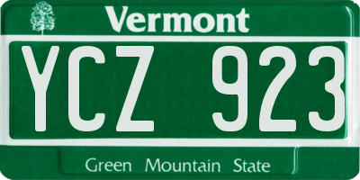 VT license plate YCZ923