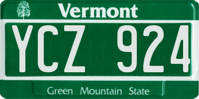 VT license plate YCZ924