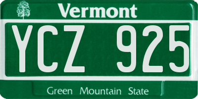 VT license plate YCZ925