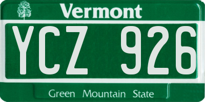 VT license plate YCZ926