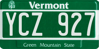 VT license plate YCZ927