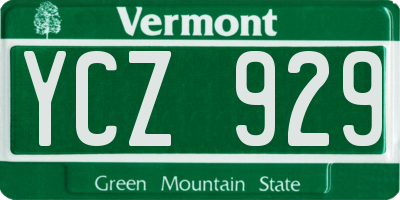 VT license plate YCZ929