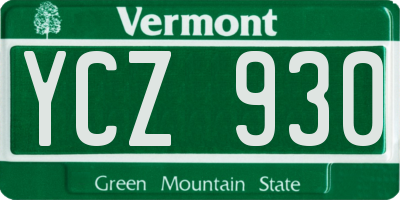 VT license plate YCZ930