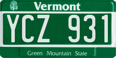 VT license plate YCZ931
