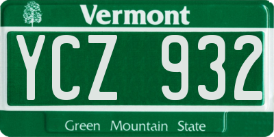 VT license plate YCZ932